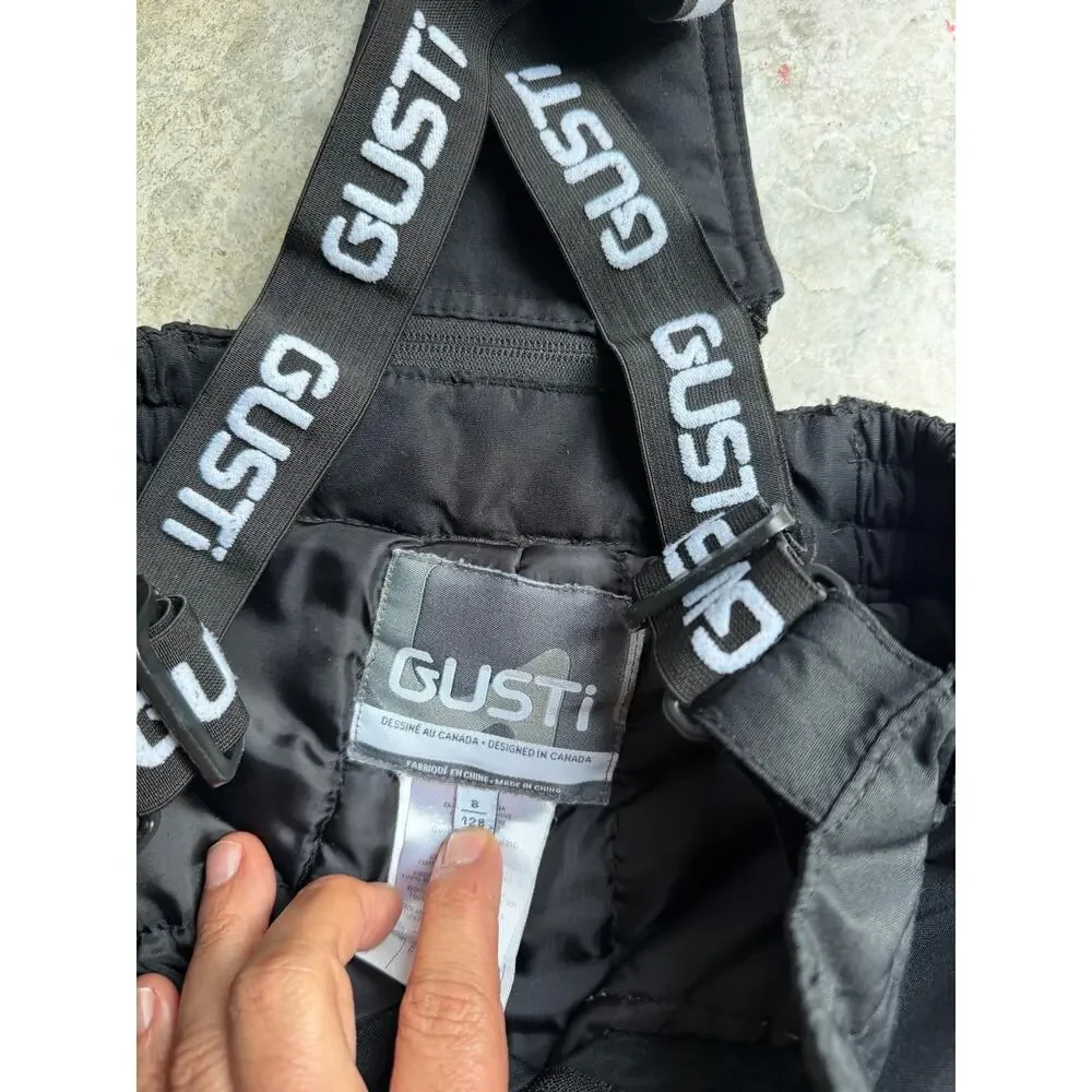 Gusti Youth Black Ski Pants & Bib, Size 8 (128 cm)